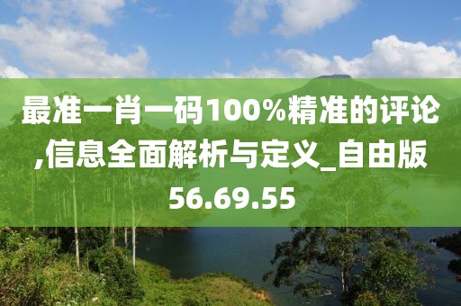 最准一肖一码100%精准的评论,信息全面解析与定义_自由版56.69.55