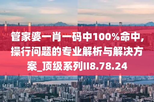 管家婆一肖一码中100%命中,操行问题的专业解析与解决方案_顶级系列II8.78.24