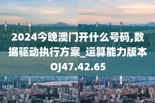 2024今晚澳门开什么号码,数据驱动执行方案_运算能力版本OJ47.42.65