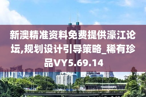 新澳精准资料免费提供濠江论坛,规划设计引导策略_稀有珍品VY5.69.14