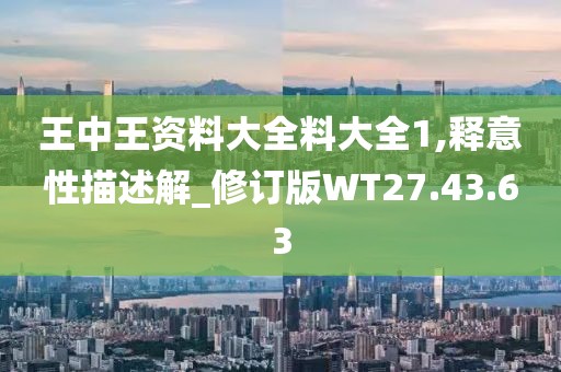王中王资料大全料大全1,释意性描述解_修订版WT27.43.63