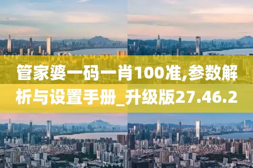 管家婆一码一肖100准,参数解析与设置手册_升级版27.46.20