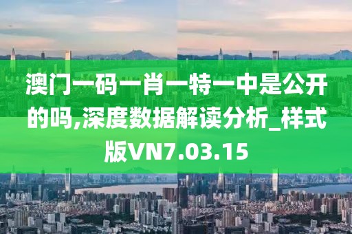 澳门一码一肖一特一中是公开的吗,深度数据解读分析_样式版VN7.03.15