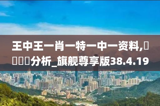 王中王一肖一特一中一资料,專業觀點分析_旗舰尊享版38.4.19