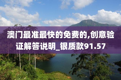 澳门最准最快的免费的,创意验证解答说明_银质款91.57