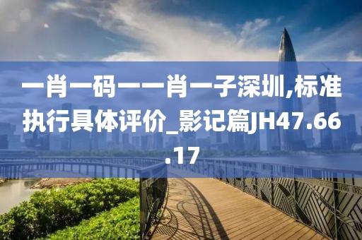 一肖一码一一肖一子深圳,标准执行具体评价_影记篇JH47.66.17