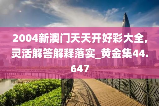 2004新澳门天天开好彩大全,灵活解答解释落实_黄金集44.647