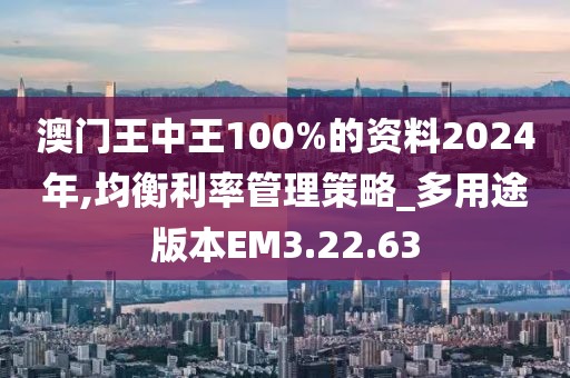 澳门王中王100%的资料2024年,均衡利率管理策略_多用途版本EM3.22.63