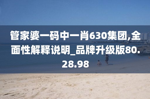 管家婆一码中一肖630集团,全面性解释说明_品牌升级版80.28.98