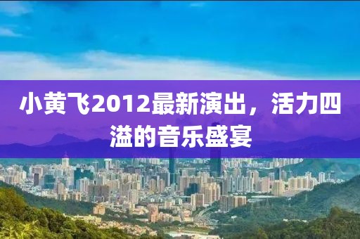 小黄飞2012最新演出，活力四溢的音乐盛宴