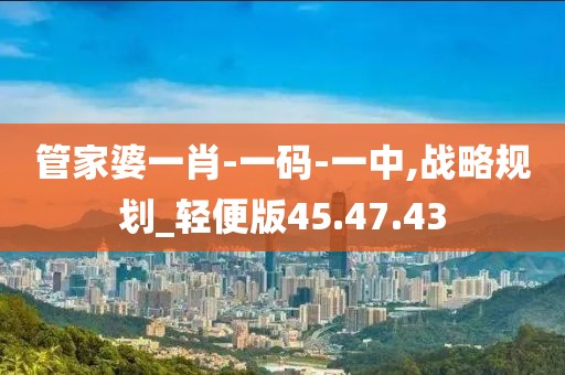 管家婆一肖-一码-一中,战略规划_轻便版45.47.43