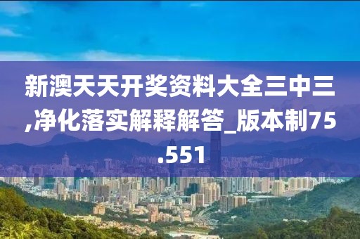新澳天天开奖资料大全三中三,净化落实解释解答_版本制75.551