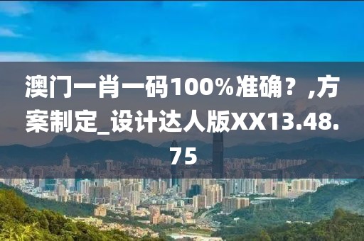 澳门一肖一码100%准确？,方案制定_设计达人版XX13.48.75
