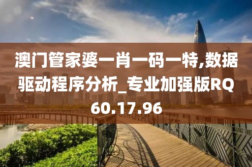 澳门管家婆一肖一码一特,数据驱动程序分析_专业加强版RQ60.17.96