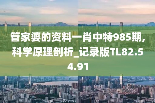 管家婆的资料一肖中特985期,科学原理剖析_记录版TL82.54.91