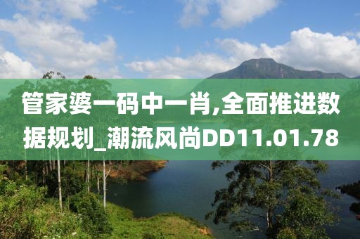 管家婆一码中一肖,全面推进数据规划_潮流风尚DD11.01.78