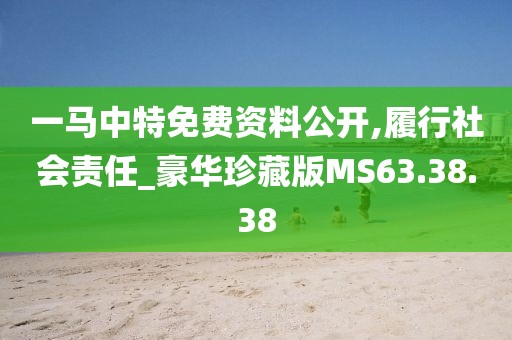 一马中特免费资料公开,履行社会责任_豪华珍藏版MS63.38.38