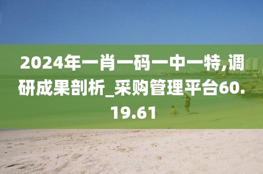 2024年一肖一码一中一特,调研成果剖析_采购管理平台60.19.61