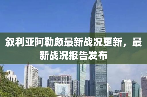 叙利亚阿勒颇最新战况更新，最新战况报告发布