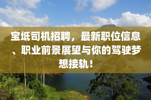 宝坻司机招聘，最新职位信息、职业前景展望与你的驾驶梦想接轨！