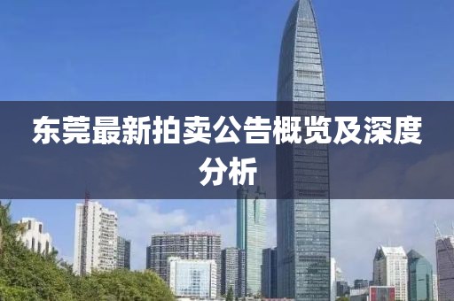 东莞最新拍卖公告概览及深度分析