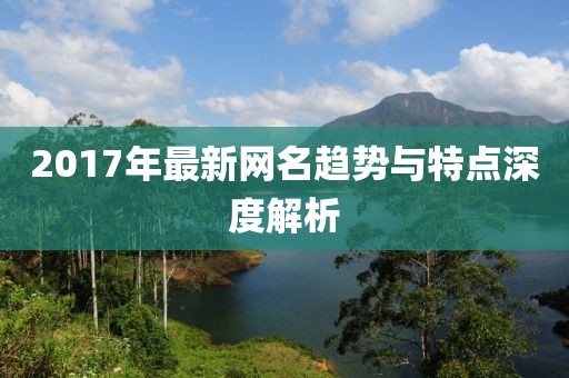 2017年最新网名趋势与特点深度解析