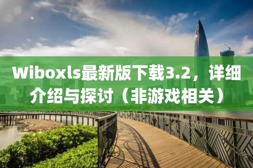 Wiboxls最新版下载3.2，详细介绍与探讨（非游戏相关）