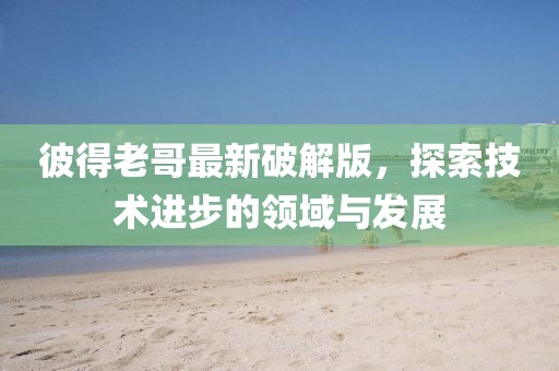 彼得老哥最新破解版，探索技术进步的领域与发展