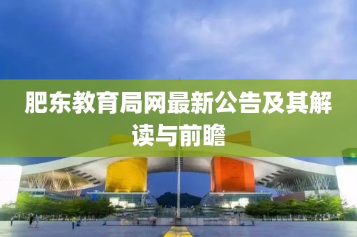 肥东教育局网最新公告及其解读与前瞻
