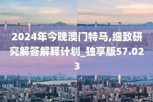 2024年今晚澳门特马,细致研究解答解释计划_独享版57.023