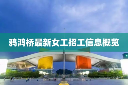 鸦鸿桥最新女工招工信息概览