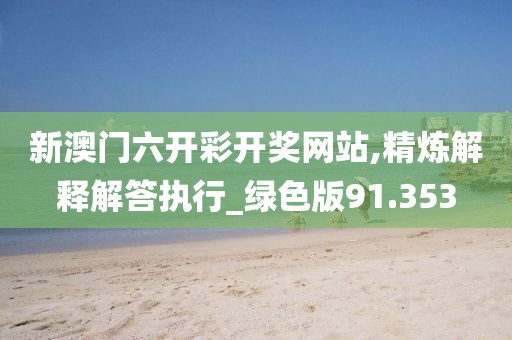 新澳门六开彩开奖网站,精炼解释解答执行_绿色版91.353