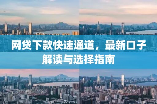 网贷下款快速通道，最新口子解读与选择指南