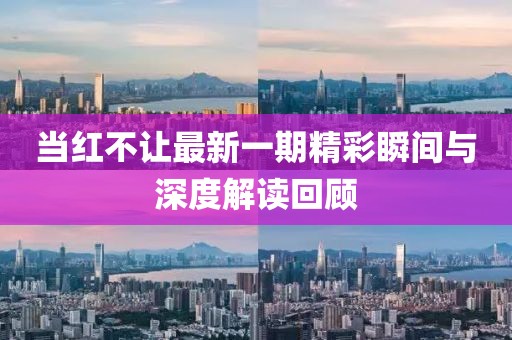 当红不让最新一期精彩瞬间与深度解读回顾