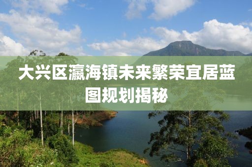 大兴区瀛海镇未来繁荣宜居蓝图规划揭秘