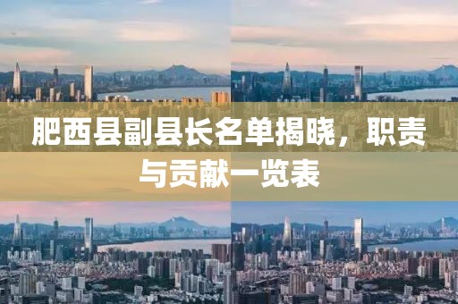 肥西县副县长名单揭晓，职责与贡献一览表