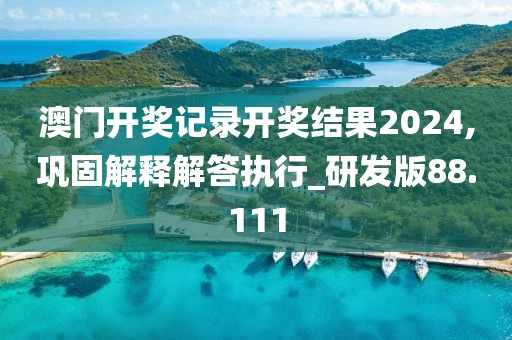 澳门开奖记录开奖结果2024,巩固解释解答执行_研发版88.111