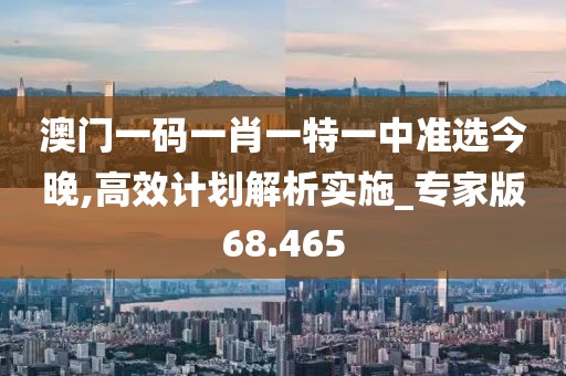澳门一码一肖一特一中准选今晚,高效计划解析实施_专家版68.465