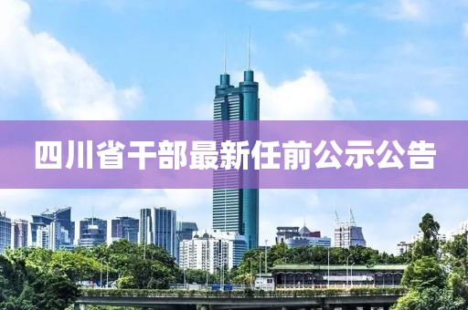 四川省干部最新任前公示公告