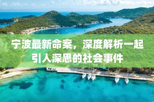 宁波最新命案，深度解析一起引人深思的社会事件