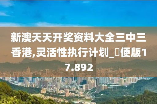 新澳天天开奖资料大全三中三香港,灵活性执行计划_簡便版17.892