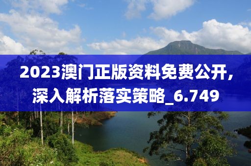 2023澳门正版资料免费公开,深入解析落实策略_6.749