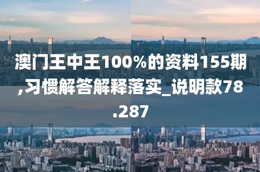 澳门王中王100%的资料155期,习惯解答解释落实_说明款78.287