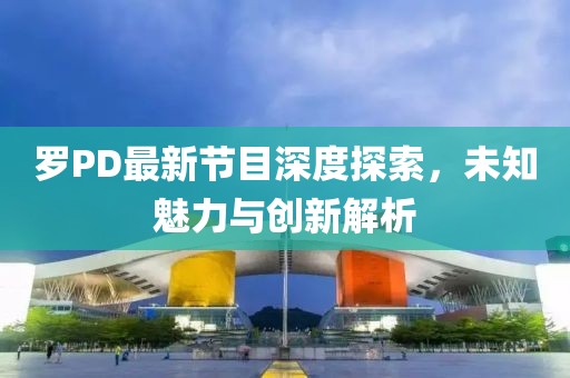 罗PD最新节目深度探索，未知魅力与创新解析