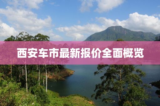 西安车市最新报价全面概览