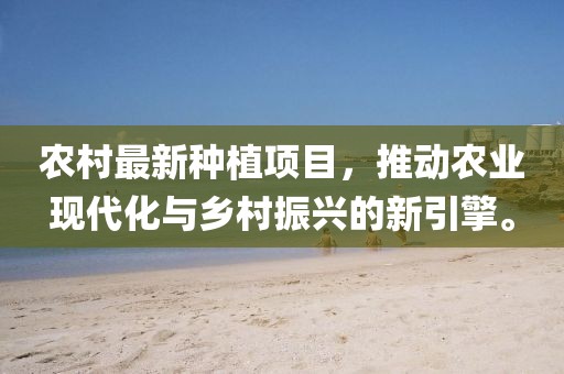 农村最新种植项目，推动农业现代化与乡村振兴的新引擎。
