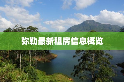 弥勒最新租房信息概览