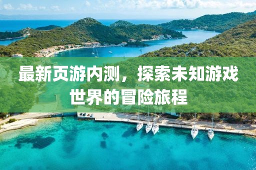 最新页游内测，探索未知游戏世界的冒险旅程