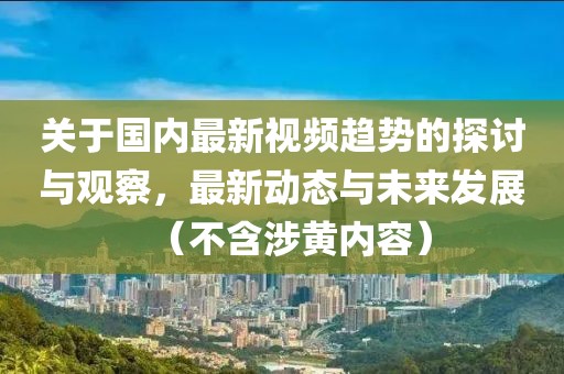 关于国内最新视频趋势的探讨与观察，最新动态与未来发展（不含涉黄内容）