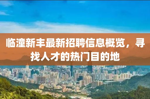 临潼新丰最新招聘信息概览，寻找人才的热门目的地